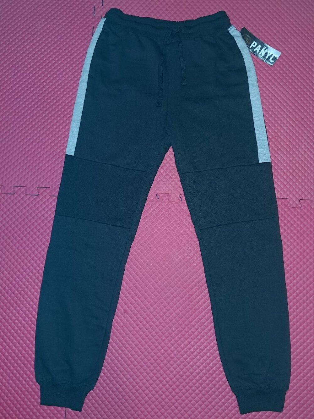 NWT PANYC Reinforced Knee Fleece Lined Sweatpants with Drawstring